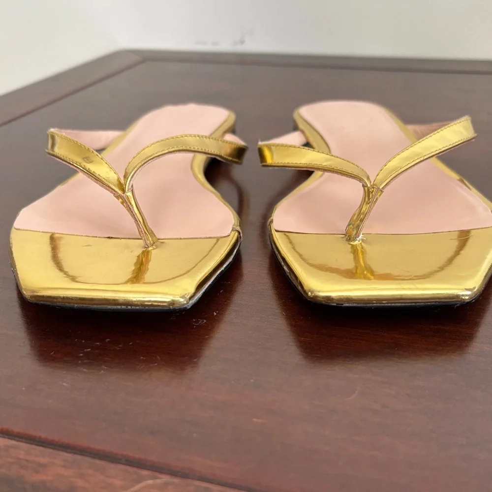 J. Crew Gold and Tan Women's Sandals